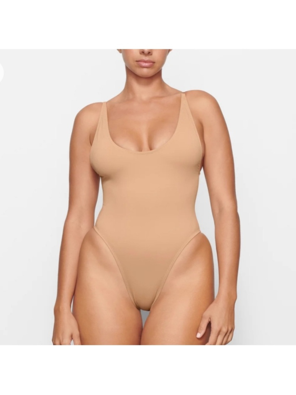 SKIMS SWIM SCOOP NECK ONE PIECE | OCHRE